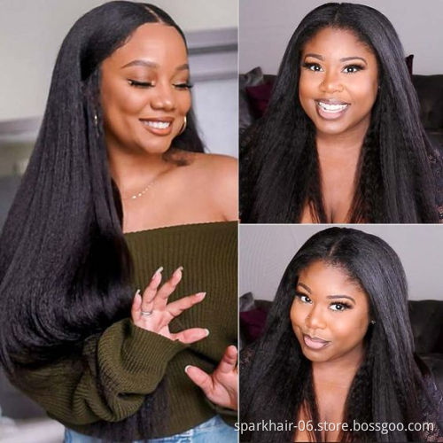 10A Grade Kinky Straight Remy Hair Bundles Yaki Human Hair Weave Cuticle Aligned Raw Virgin Hair Extensions